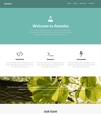 Free one page bootstrap template – Amoeba